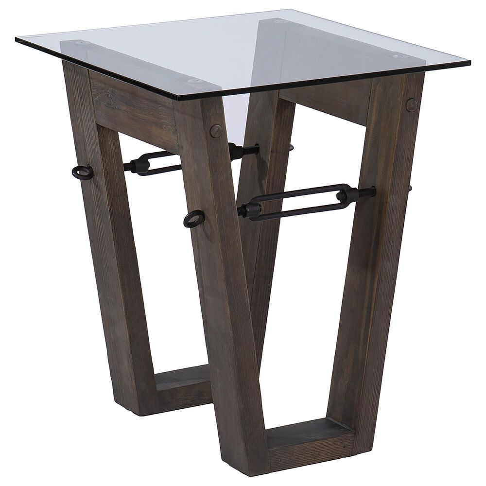 Southern Enterprises Garrinston End Table in Reclaimed Wood and Glass, , large