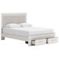 Ashley Zuraleus Queen Upholstered Storage Bed with Two Nightstands in Matte White, , large