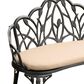 Hearth and Haven Outdoor Tulip Garden Bench with Brown Cushion in Black, , large