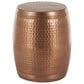 Maple and Jade Handmade Drum Accent End Table in Weathered Copper, , large