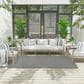 Nourison Courtyard Ivory and Blue 5" x 7" Indoor/Outdoor Area Rug, , large