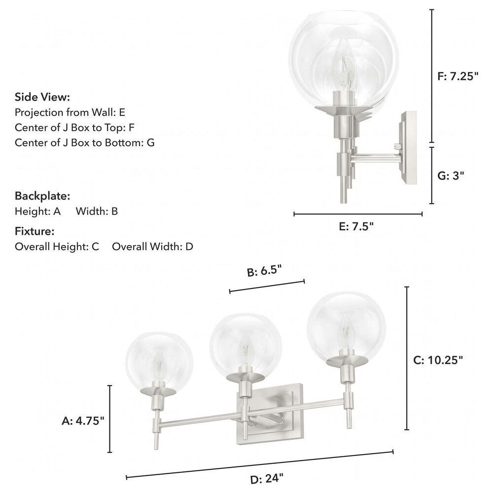 Hunter Xidane 3-Light Vanity in Brushed Nickel, , large