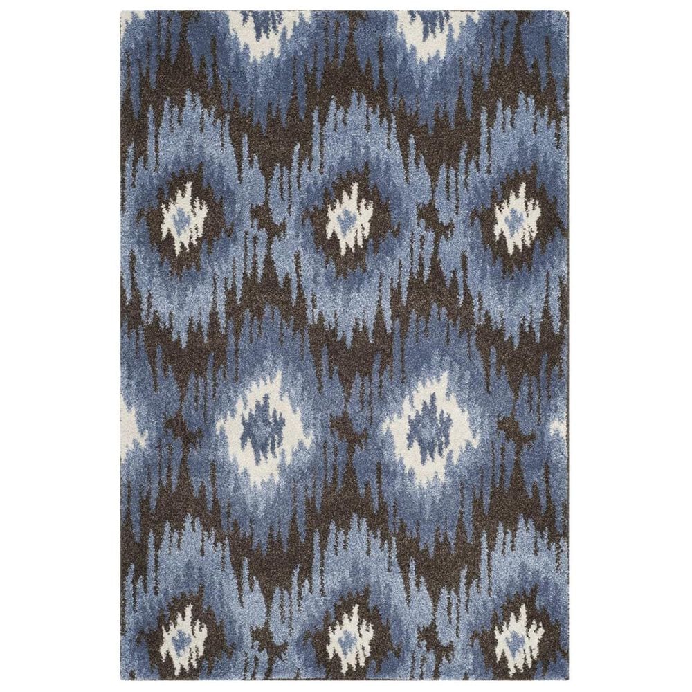 Safavieh Retro RET2143-2865 4" x 6" Dark Brown and Blue Area Rug, , large