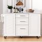 HOMLUX 51" Kitchen Island with Tilt Trash Can Cabinet in White, , large