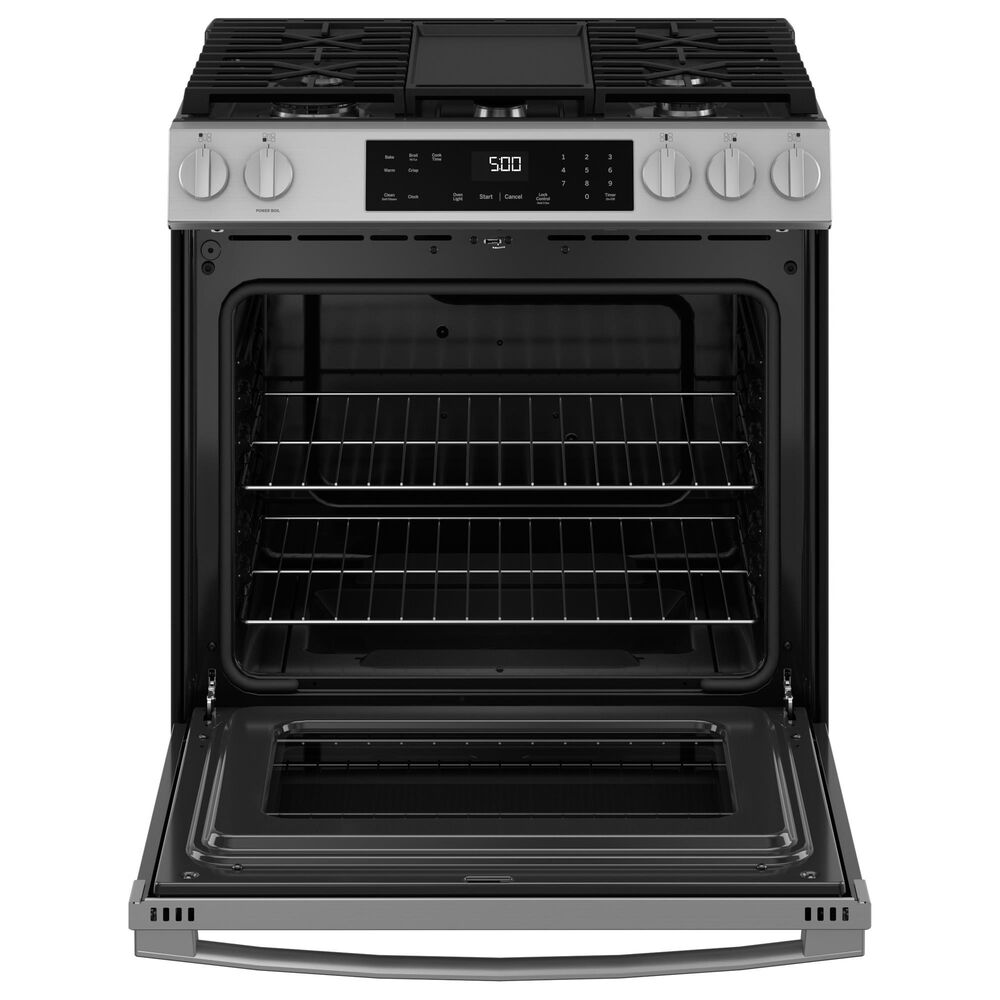 GE Appliances 30&quot; Slide-In Front-Control Gas Range with Self-Cleaning in Stainless Steel and Black, , large