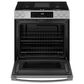 GE Appliances 30" Slide-In Front-Control Gas Range with Self-Cleaning in Stainless Steel and Black, , large