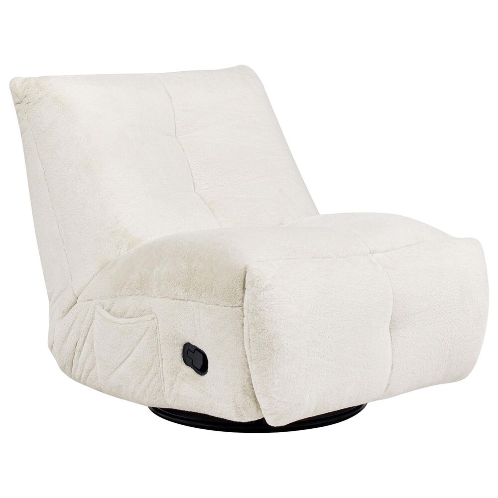 Jennifer Taylor Home Rearden Manual Swivel Glider Recliner in Pearl White, , large