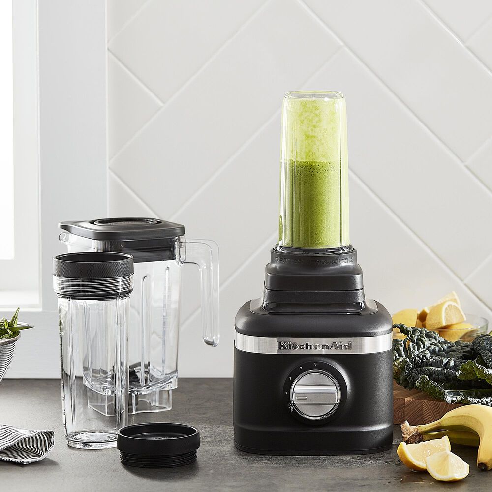 KitchenAid 3-Speed Ice Crushing Blender with 2 Personal Blender Jars in Black Matte, , large
