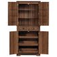 HOMLUX 71" Tall Kitchen Pantry Cabinet with 3 Pull Out Cabinet Organizers in Brown, , large