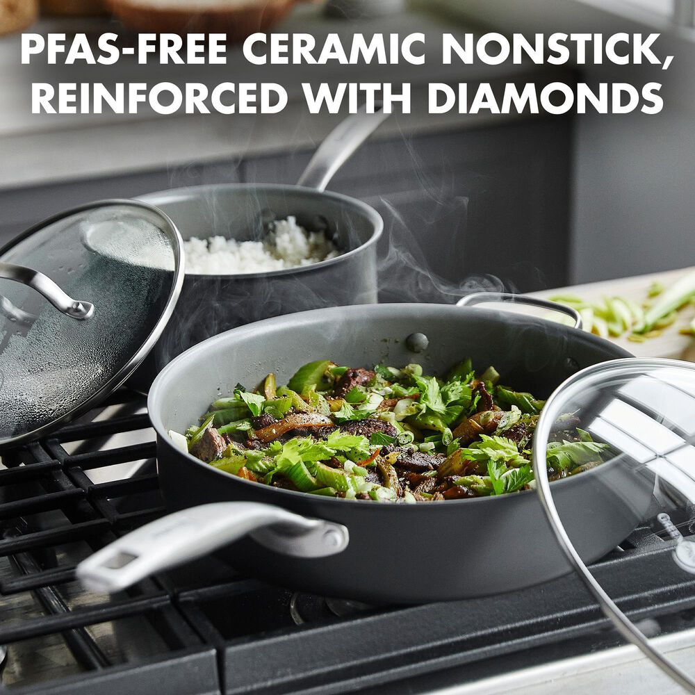Green Pan Chatham 10-Piece Ceramic Nonstick Cookware Set in Grey, , large