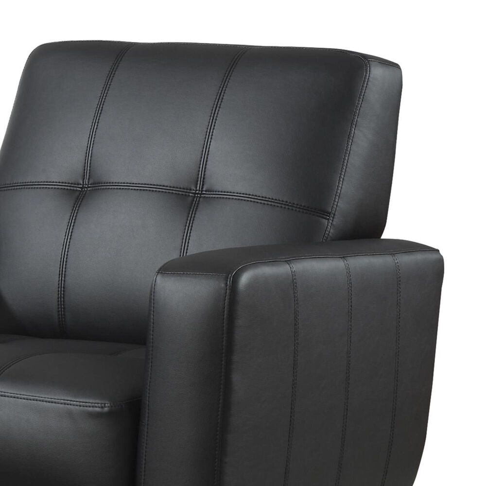 Living Essentials Contemporary Accent Chair with Track Arms in Black, , large