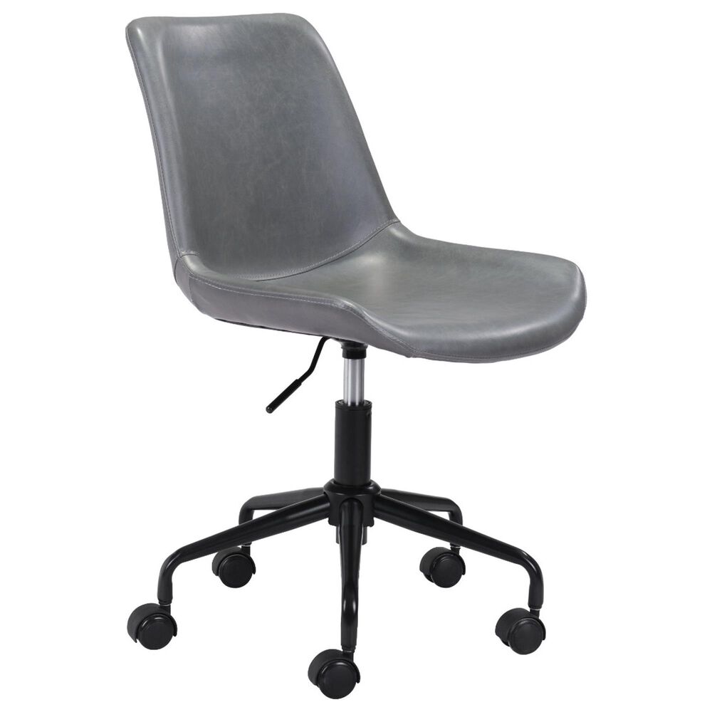 Zuo Modern Byron Office Chair in Gray and Black, , large