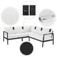 Linon Home Decor Holland 2-Piece Outdoor Sectional Sofa with White Upholstery in Black, , large