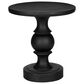 Hearth and Haven Outdoor Round Side Table with Sculpted Pedestal Base in Black, , large