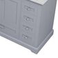 Lexora Home Dukes 84" Double Bathroom Vanity in Dark grey with 2 cm White Carrara Marble Top and Rectangular Sinks, , large