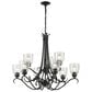 Golden Lighting Parrish 9-Light Chandelier in Black with Seeded Glass, , large