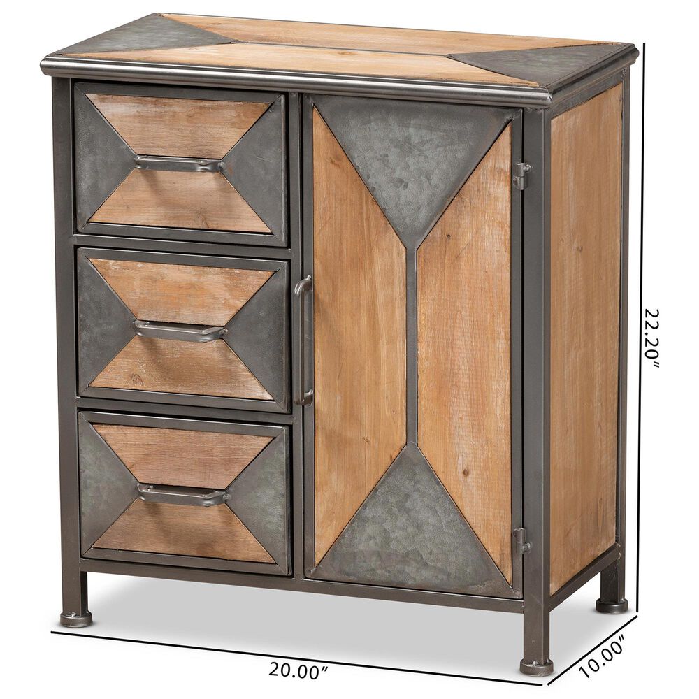 Baxton Studio Laurel 3-Drawer Accent Storage Cabinet in Whitewashed Oak Brown and Antique Grey, , large