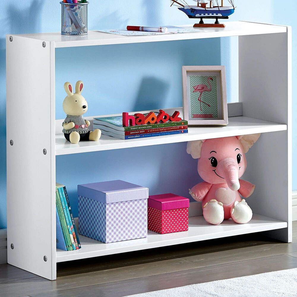 Furniture of America Yates Large Bookshelf in White, , large