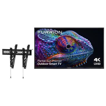 Furrion Aurora 55" Partial-Sun Premier 4K LED - Outdoor Smart TV with Fixed Tilt Mount in Black, , large