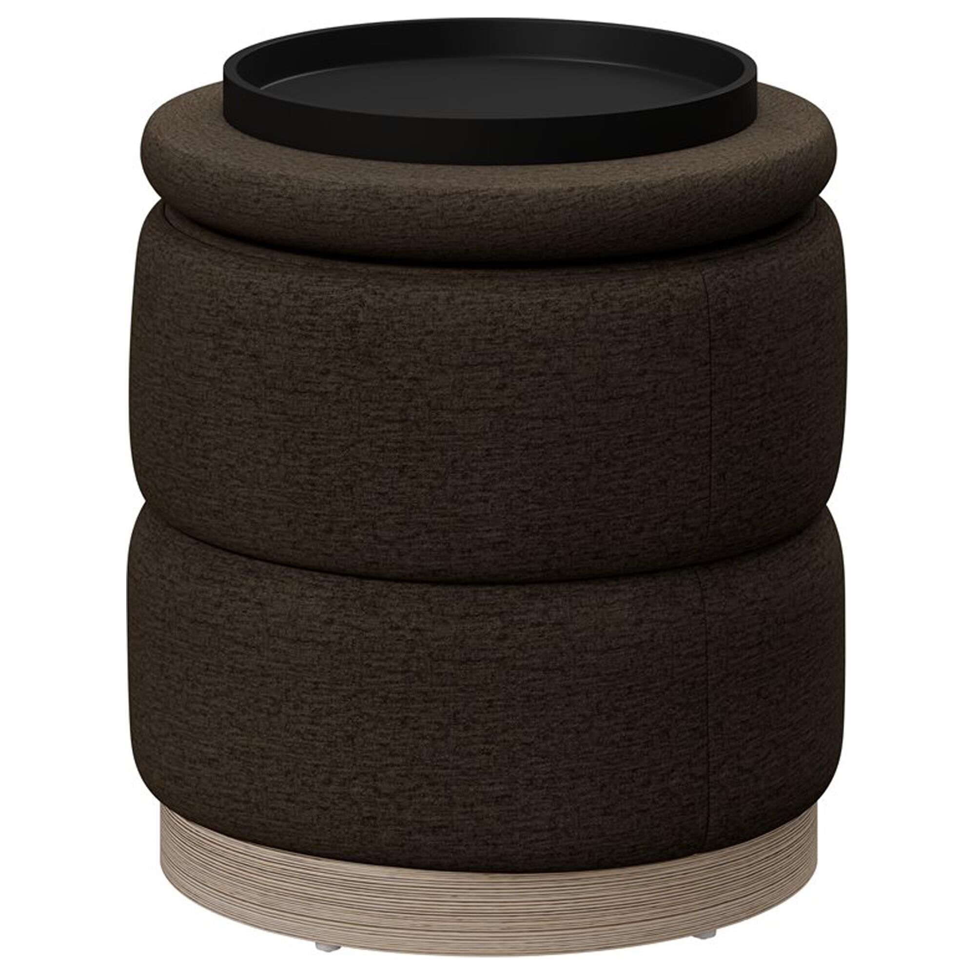 Golden Wave Furniture Dorset Storage Ottoman with Tray in Latte