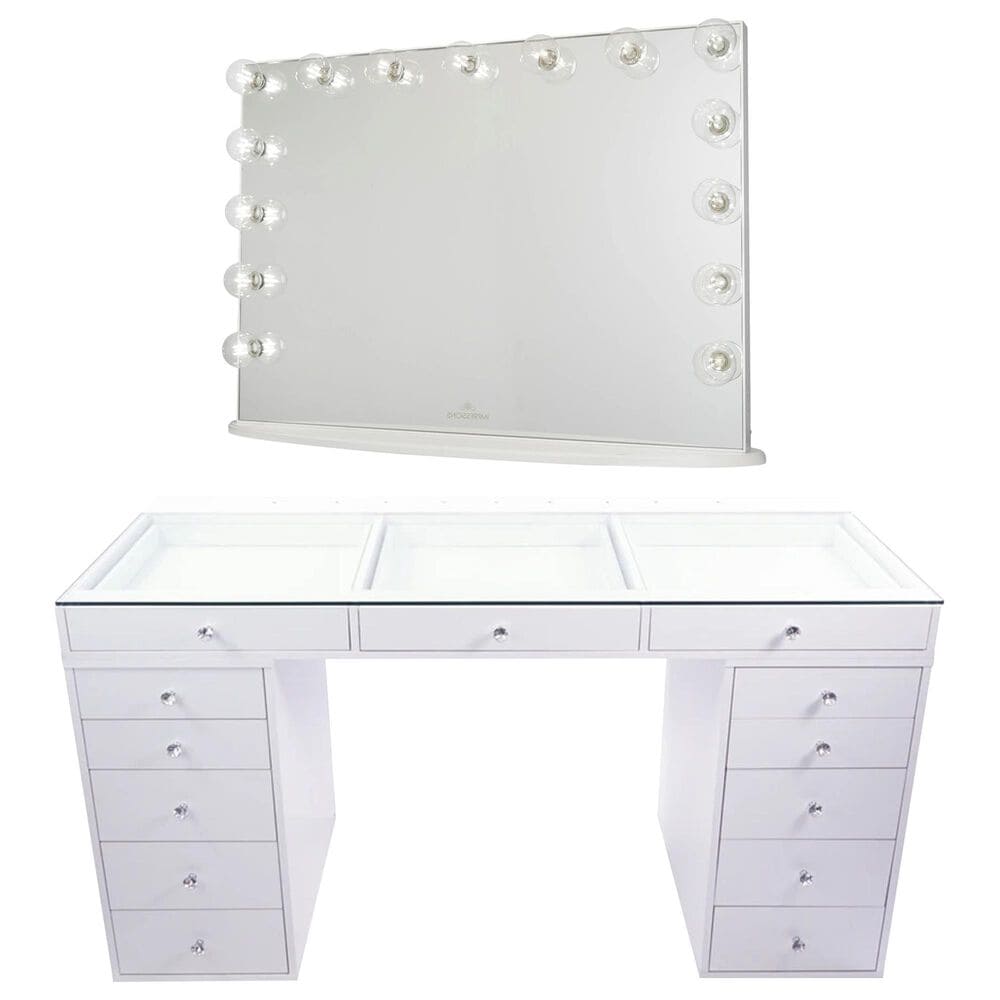 Impressions Vanity Vanity and LED Mirror in White, , large