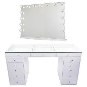 Impressions Vanity Vanity and LED Mirror in White, , large