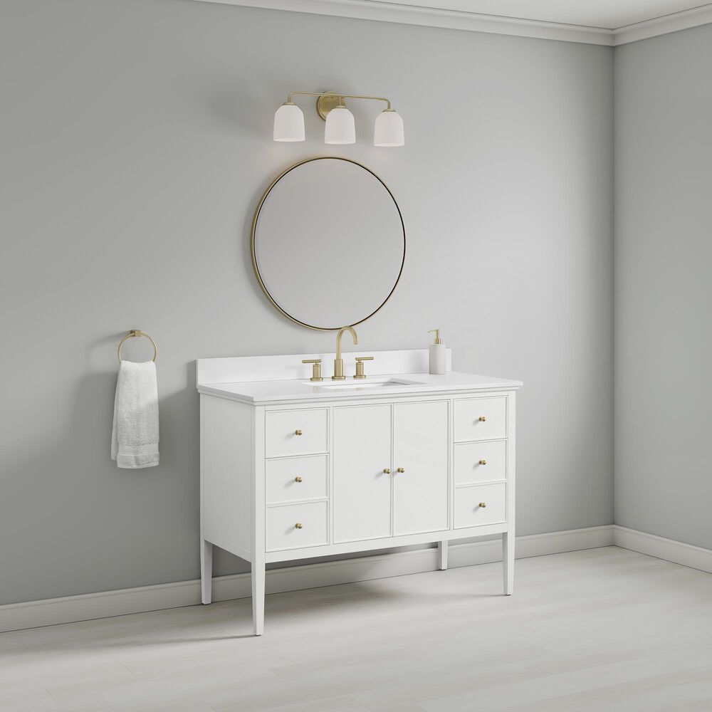 37B Heston 48" Single Bathroom Vanity in Bright White with White Composite Stone Top and Backsplash, , large