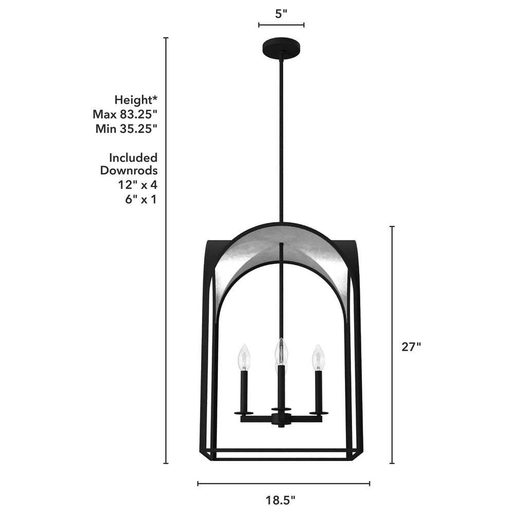 Hunter Dukestown 18&quot; 4-Light Pendant in Natural Iron and Gold Leaf, , large