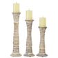 Maple and Jade Candle Holder in White Washed and Natural (Set of 3), , large