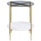 Coaster Jonelle End Table in White, Gold and Smoke Gray, , large
