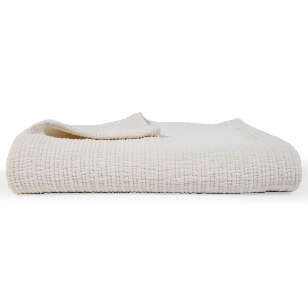 Pom Pom At Home Chatham Queen Matelasse Blanket in Cream, , large