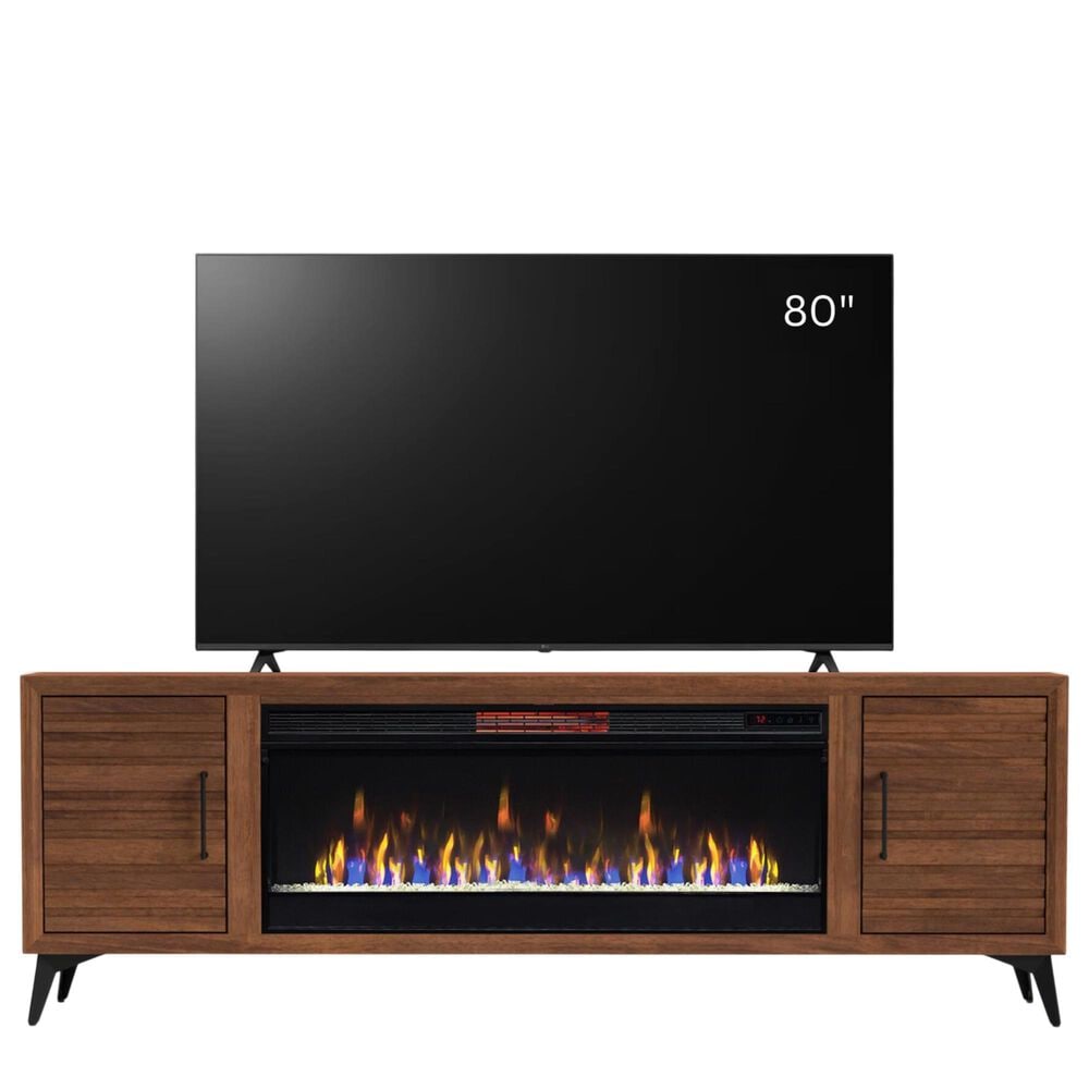 Legends Home Malibu 78" Fireplace Console in Bourbon, , large