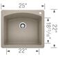 Blanco Diamond 25" Single Bowl Dual Mount Kitchen Sink in Truffle, , large