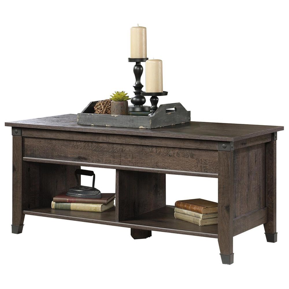 Carson Forge Coffee Table : Sauder Carson Forge Lift Top Wood And Metal Coffee Table In Mystic Oak 426149 - The top lifts up and forward creating a multipurpose work surface so you can work, browse online or eat dinner while relaxing on your couch.