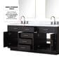 Lexora Home Abbey 72" Double Bathroom Vanity in Black Oak with 2 cm White Carrara Marble Top and Rectangular Sinks, , large