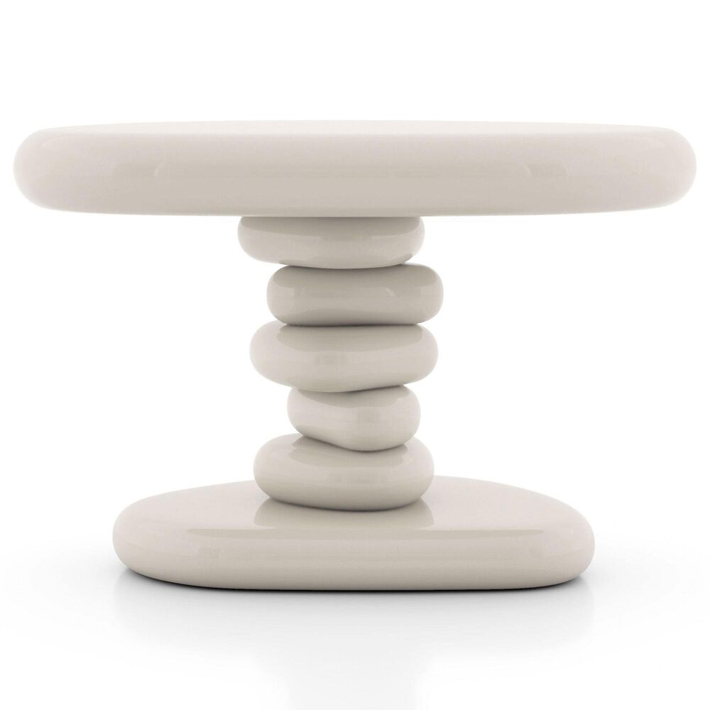 Furniture of America Rene Glossy End Table in Cream, , large