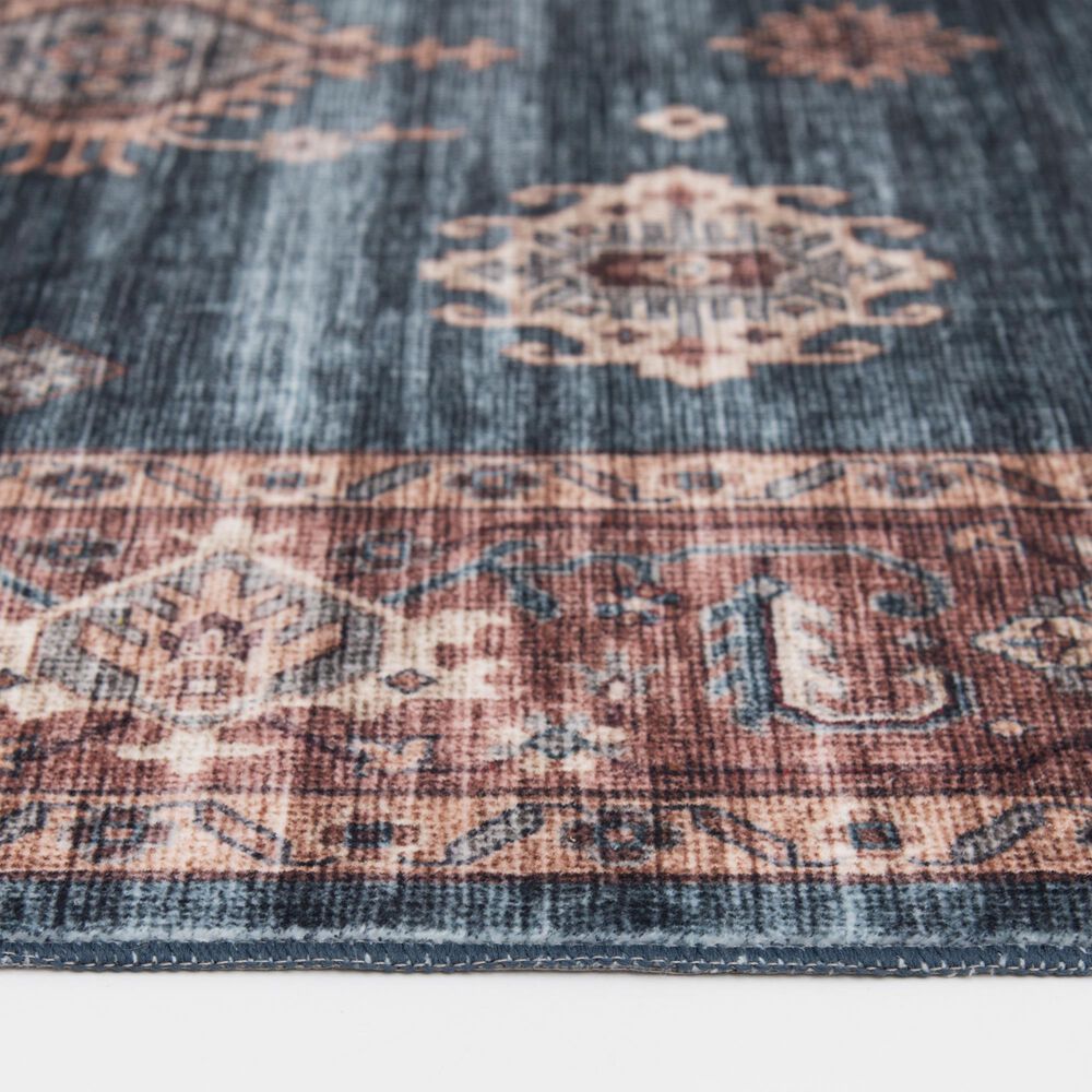 Central Oriental Rugease Raquel 5' x 7' Aerugo and Rust Area Rug, , large