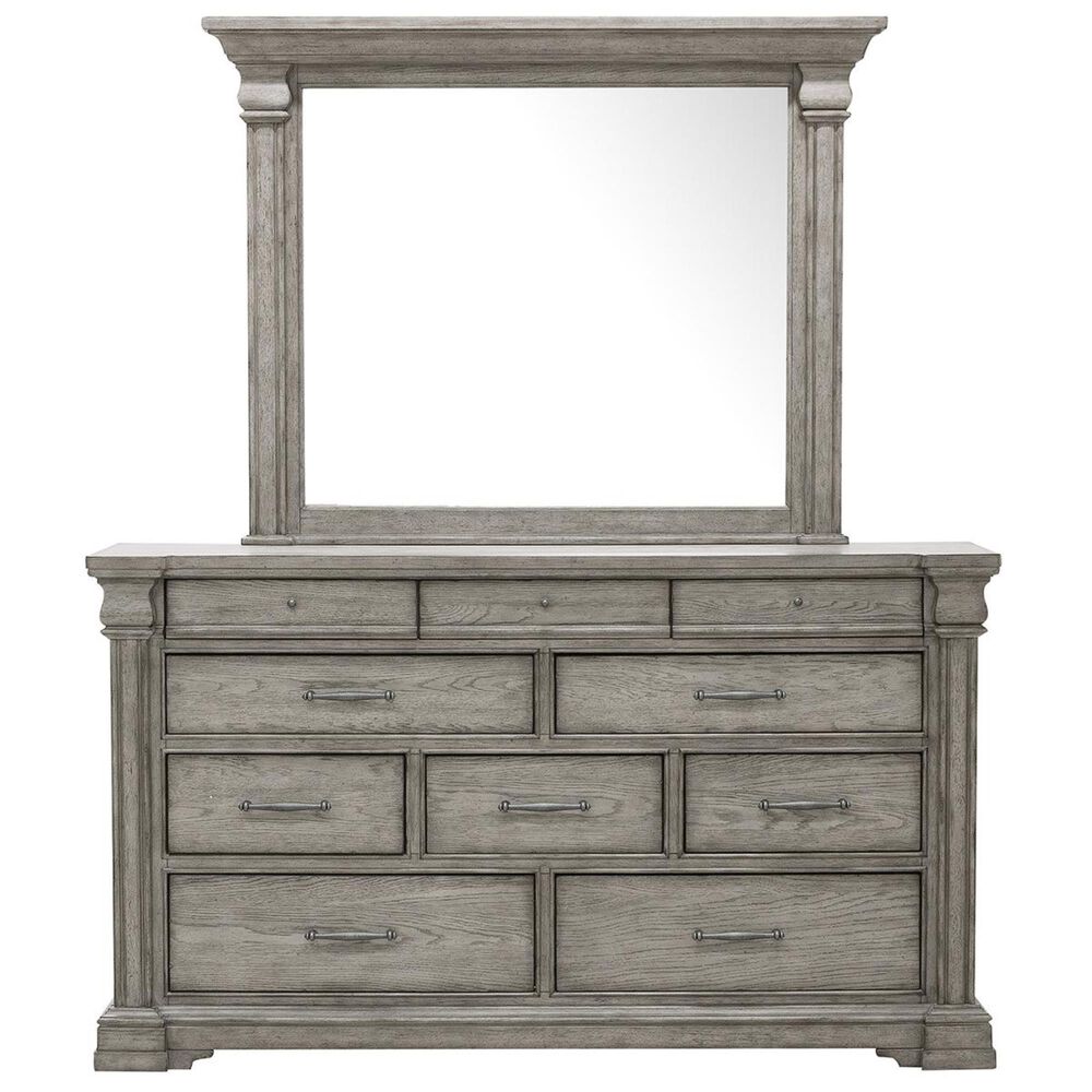Chapel Hill Madison Ridge 10 Drawer Dresser and Mirror in Bluff Gray, , large