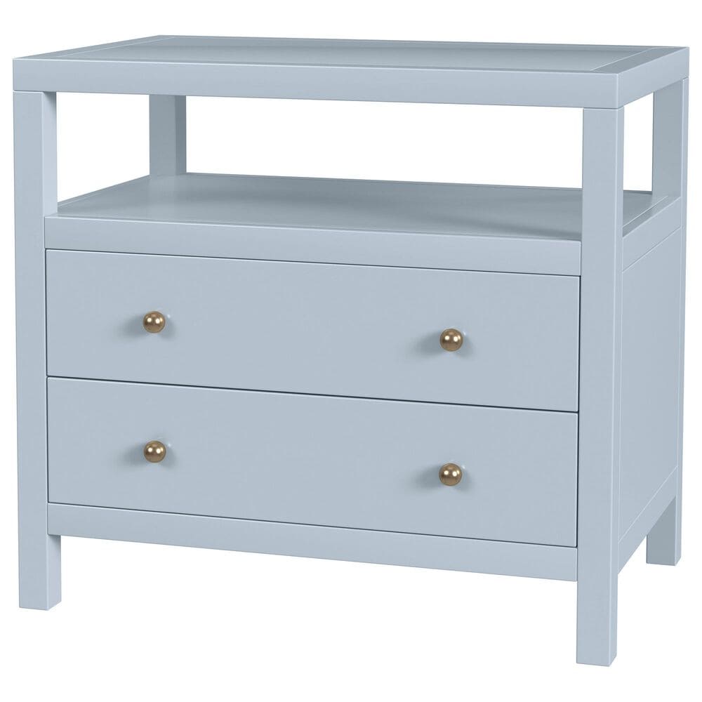 Butler Specialty Company Nora 2-Drawer Wide Nightstand with Open Shelf in Light Blue, , large