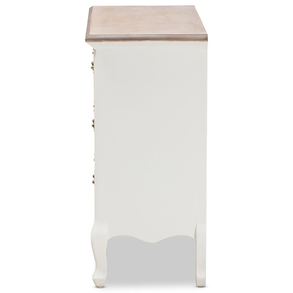 Baxton Studio Amalie 4-Drawer Accent Storage Cabinet in White and Oak, , large