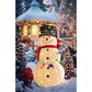 HOMLUX Stretch Snowman with LED Lights in White, , large