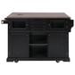 HOMLUX 54.9" Kitchen Island with Drop Leaf in Black and Brown, , large