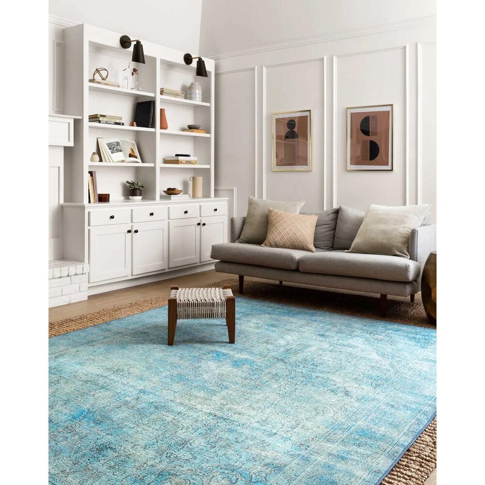 Loloi Loren LQ-08 5&#39; x 7&#39;6&quot; Aqua Area Rug, , large