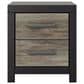 Ashley Broachmyn 2 Drawer Nightstand in Rustic Gray and Matte Black, , large