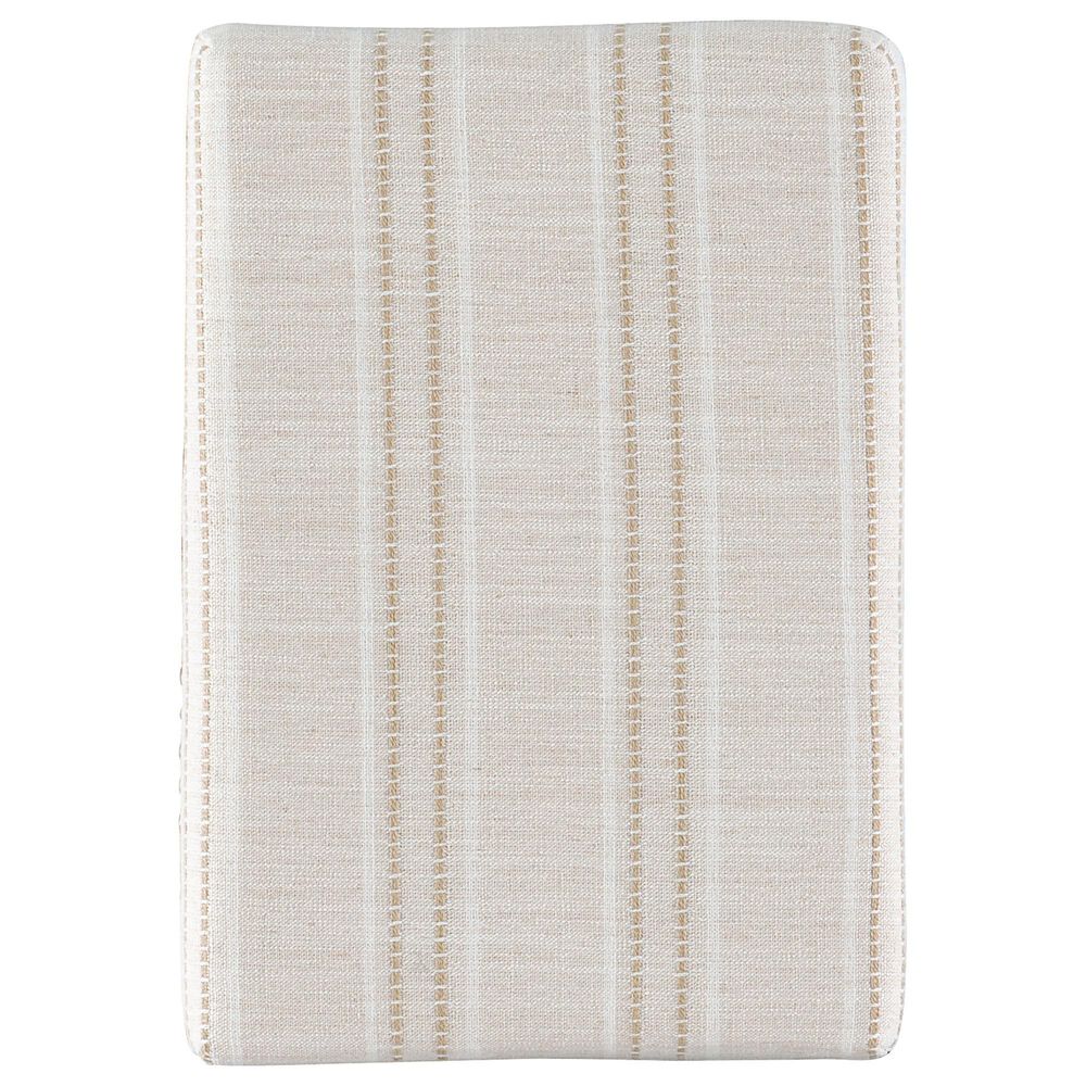 Linon Home Decor Claridge Bar Stool with Striped Beige Cushion in Rustic Brown, , large