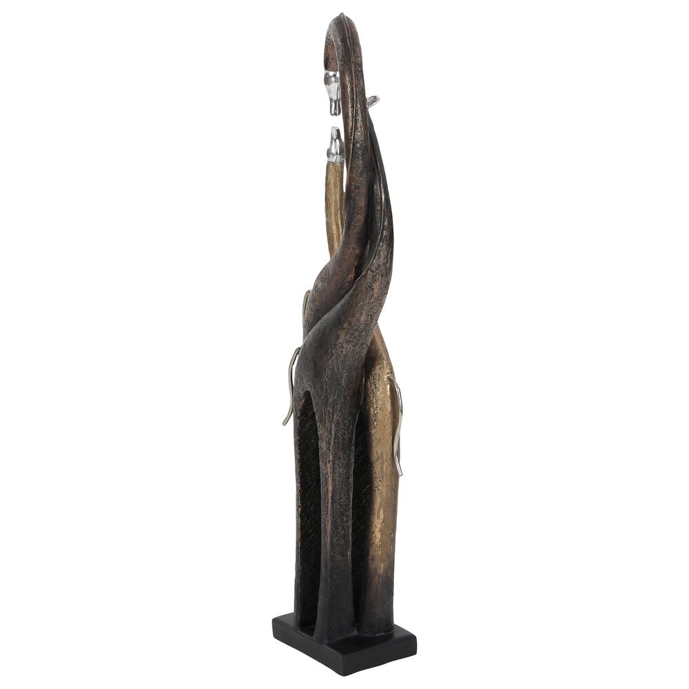 Maple and Jade Eclectic Giraffe Sculpture in Copper, Brass and Silver, , large