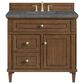 James Martin Vanities Lorelai 36" Single Vanity in Mid-Century Walnut with 3 cm Parisien Bleu Quartz Top, , large