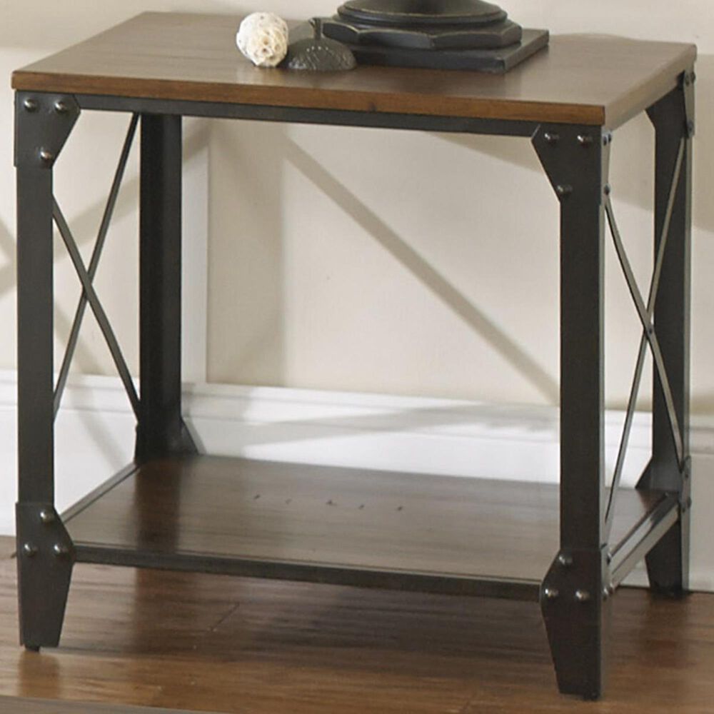 Crystal City Winston Square End Table in Medium Cherry, , large