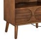 Hearth and Haven Nightstand with Charging Station USB Ports and Outlet Hole in Walnut Brown, , large