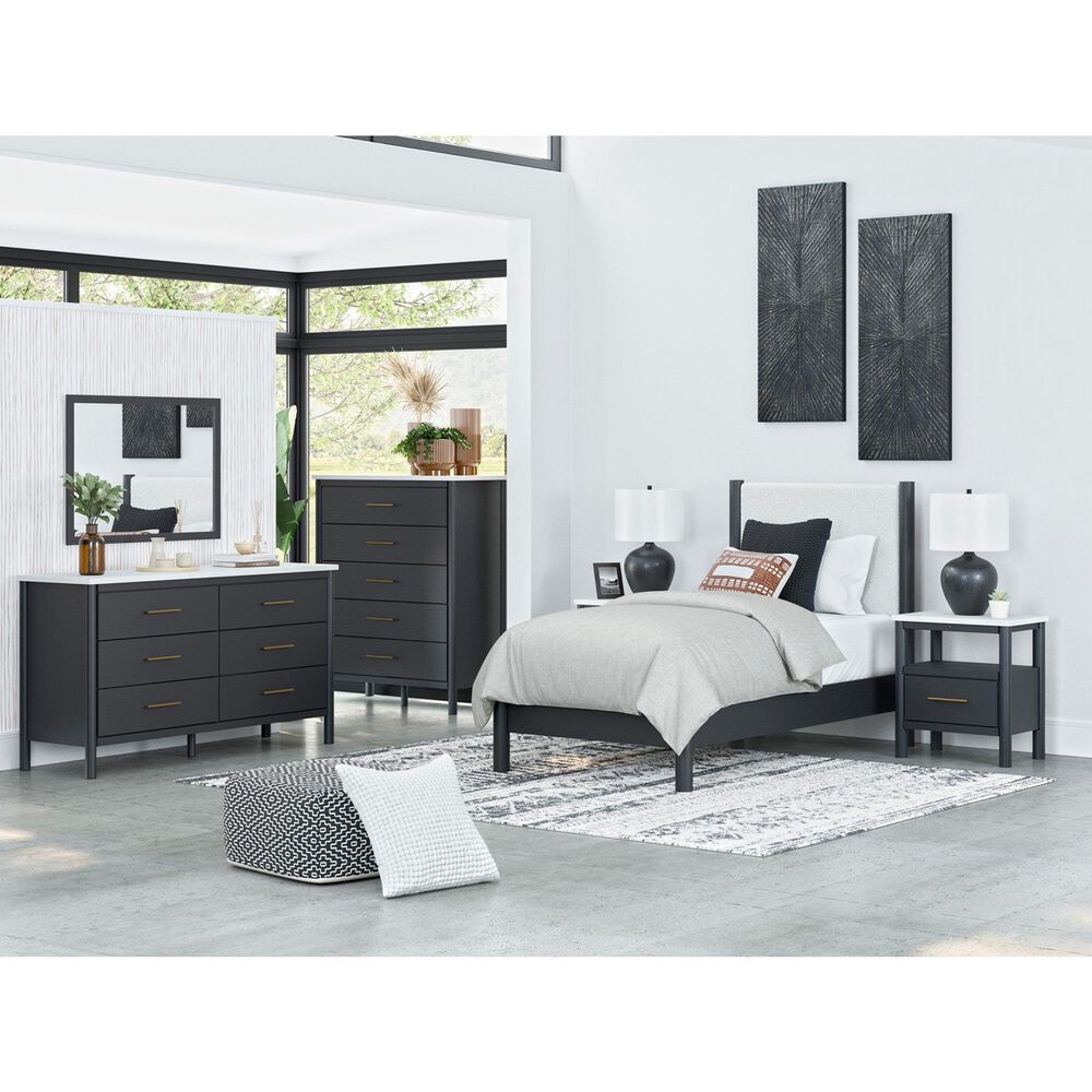 Ashley Cadmori Twin Panel Bed in Black, , large